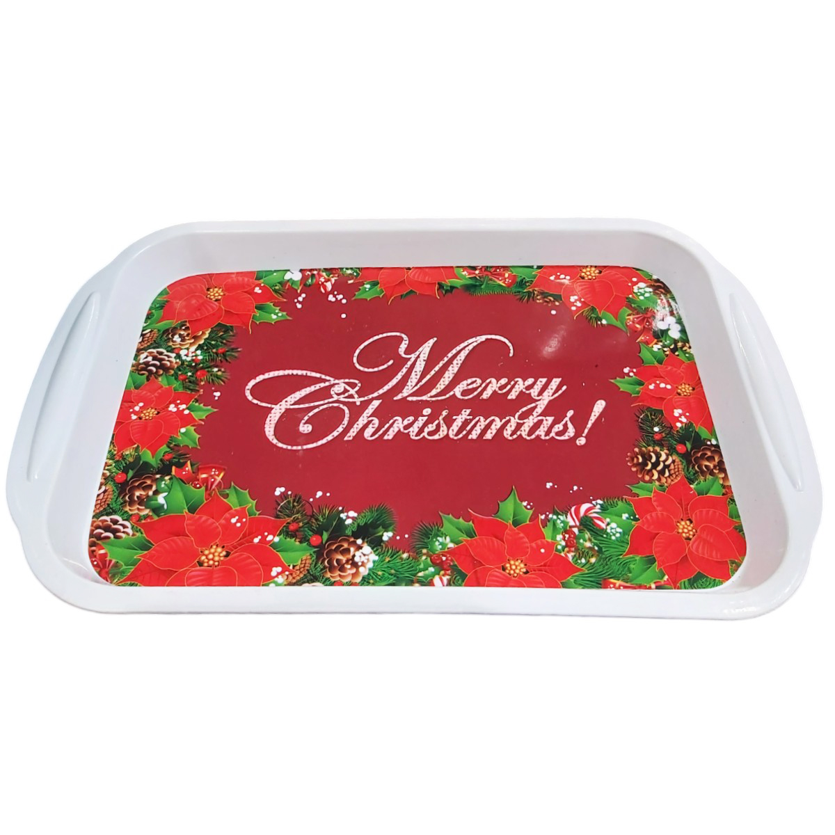 TAVA PLASTIC DECOR CRACIUN DREPTUNGHIULARA 38X24CM 3877