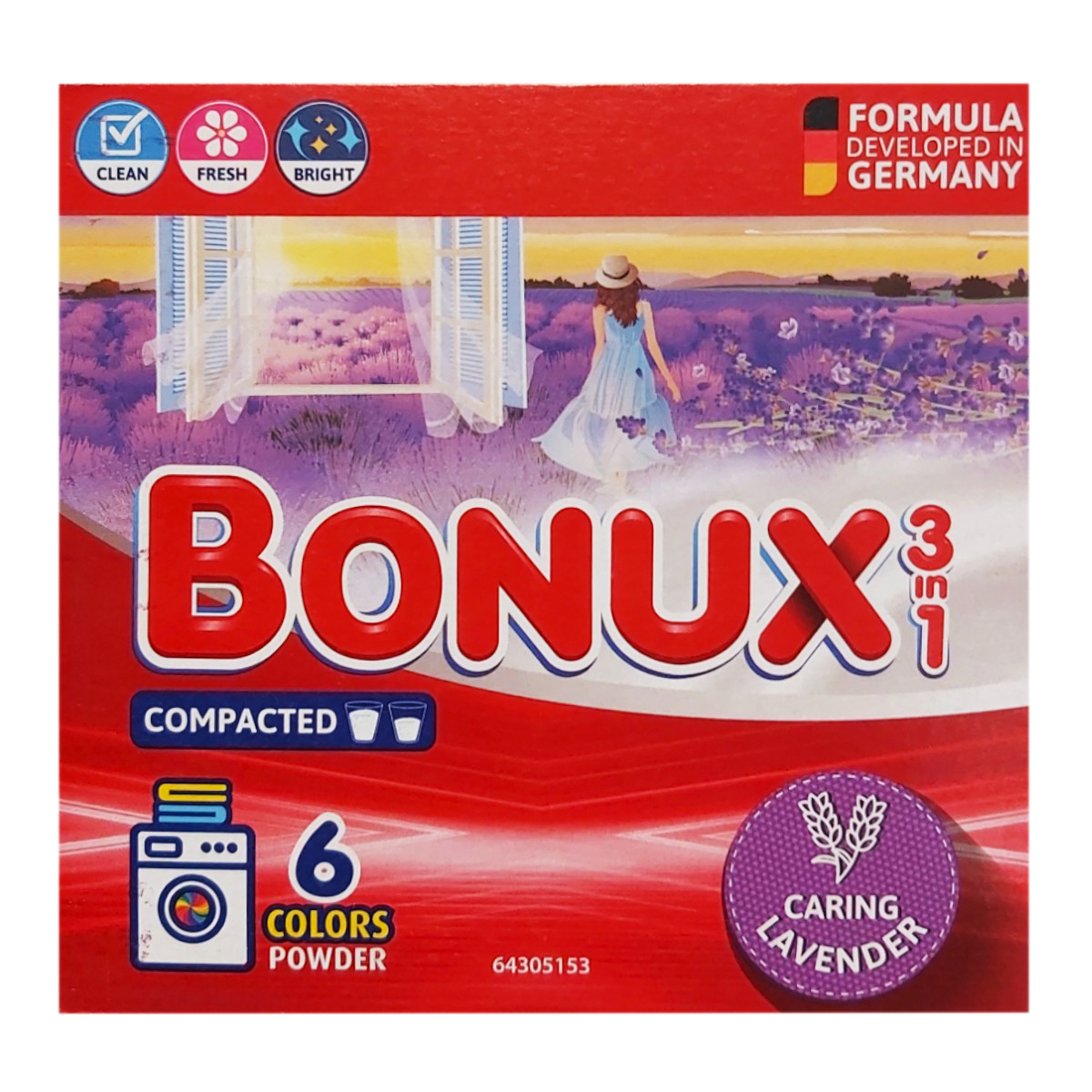 BONUX 3IN1 DETERGENT PUDRA AUTOMAT 390G LAVANDA 6 SPALARI