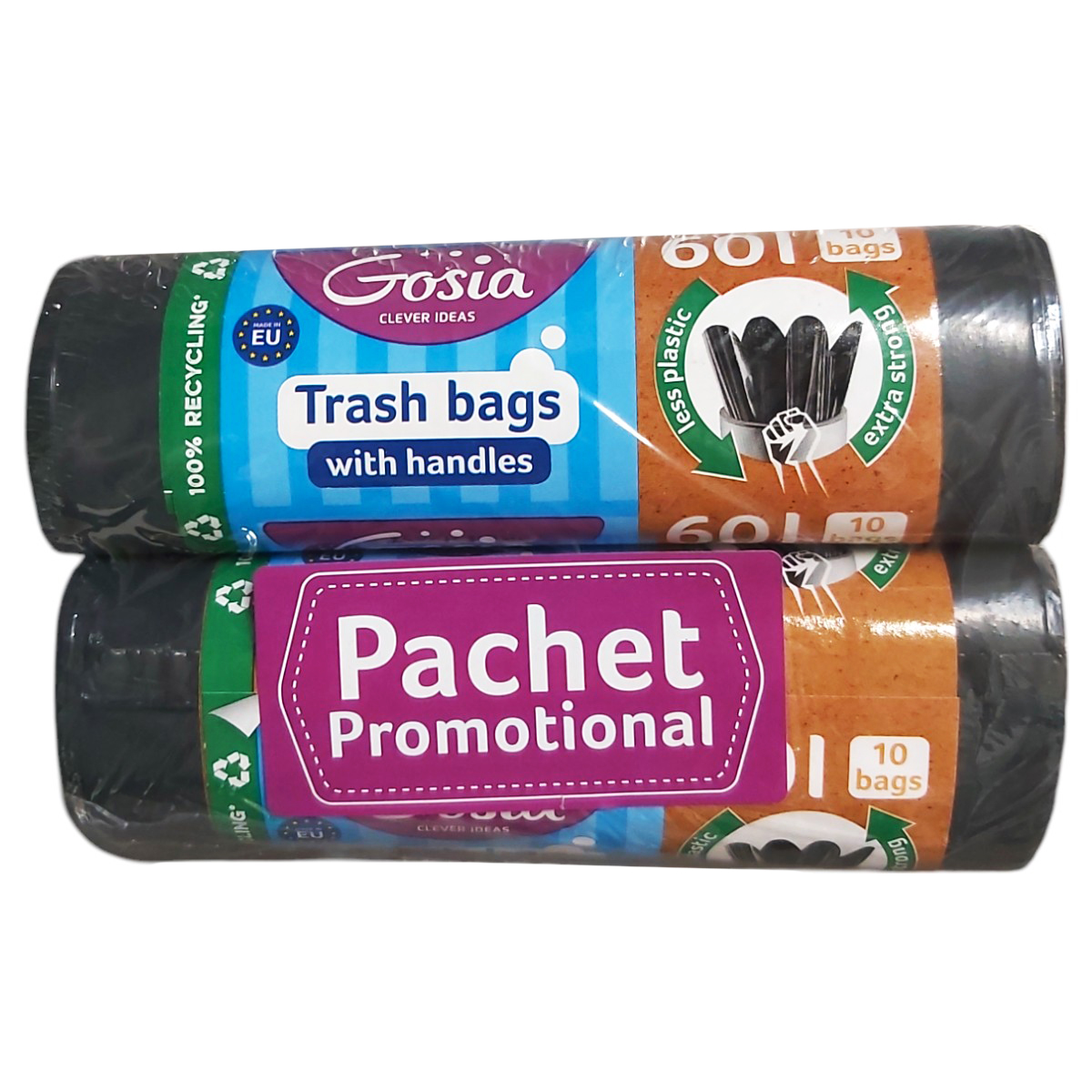 GOSIA SACI MENAJ CU MANERE 60L 2BUC/SET