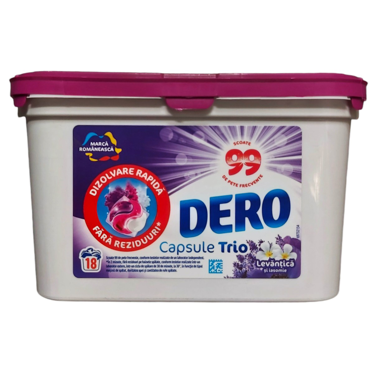 DERO DETERGENT CAPSULE 18BUC TRIO LEVANTICA SI IASOMIE