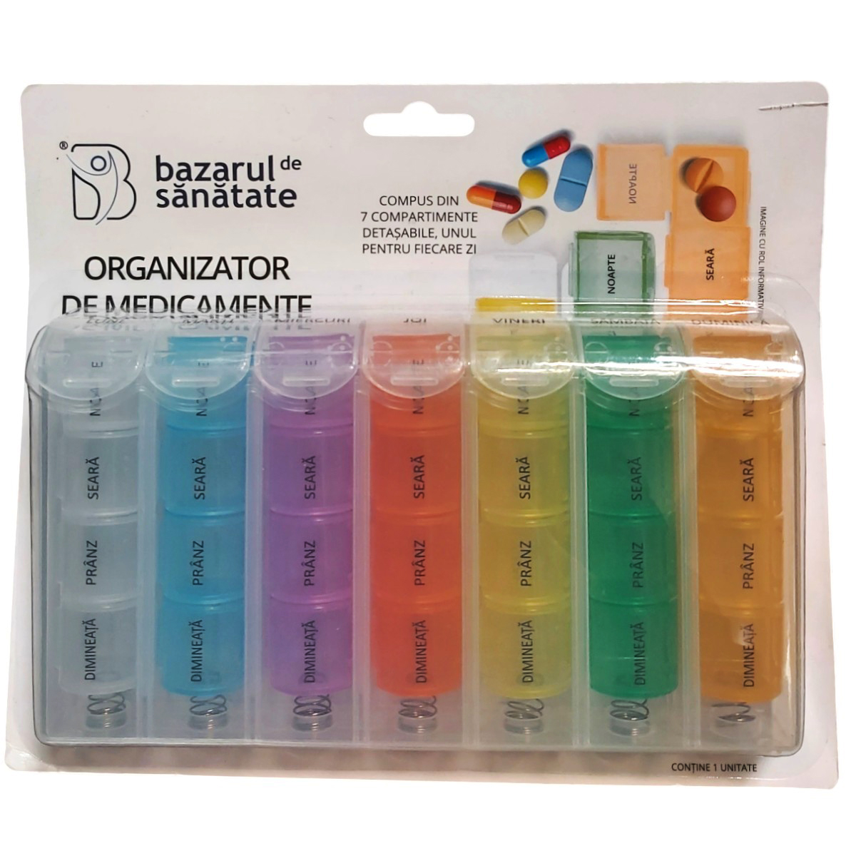 ORGANIZATOR MEDICAMENTE COLOR CU ARC 28 CASETE