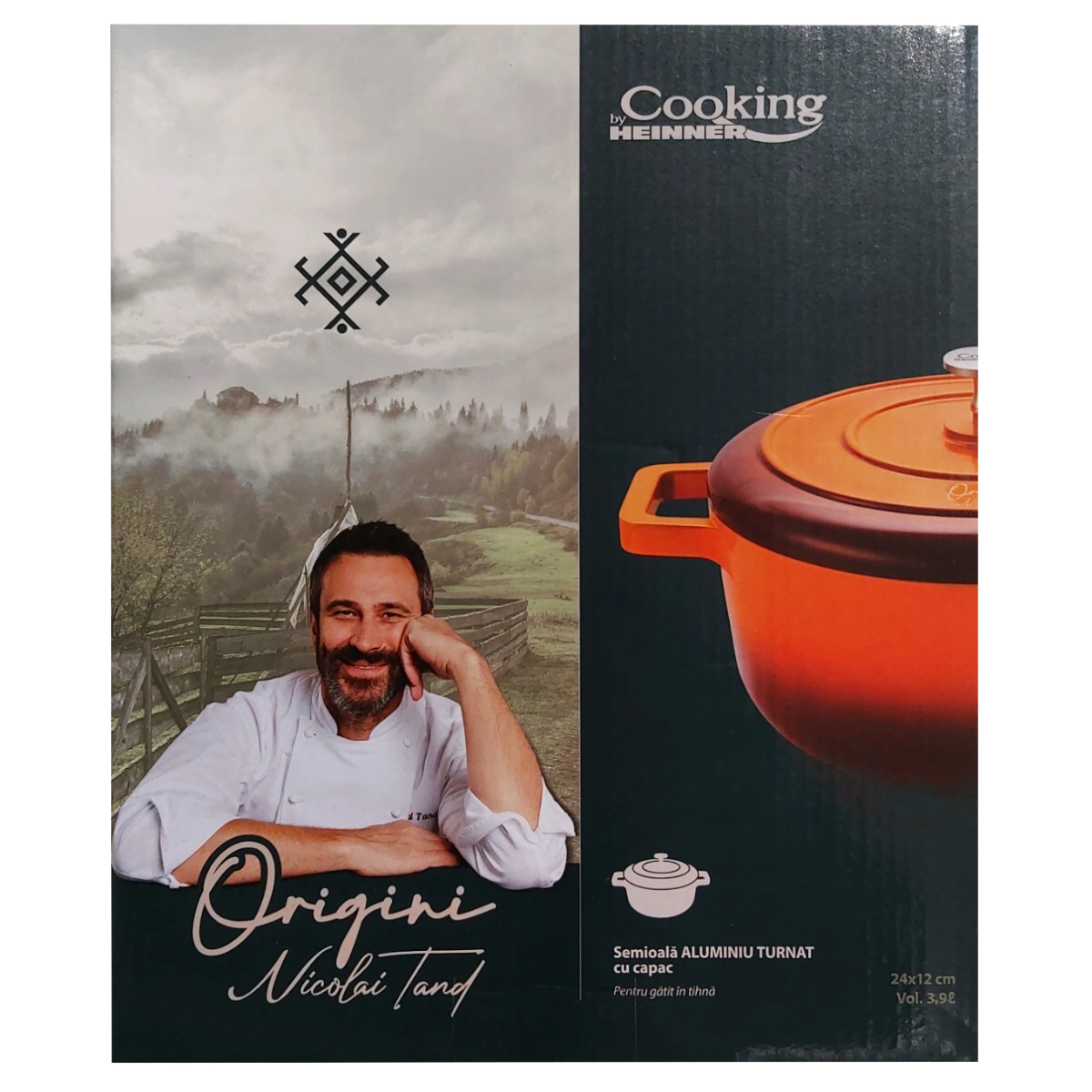 COOKING BY HEINNER SEMIOALA ALUMINIU+CAPAC 24X12CM 3.9L HR-BJK-C24