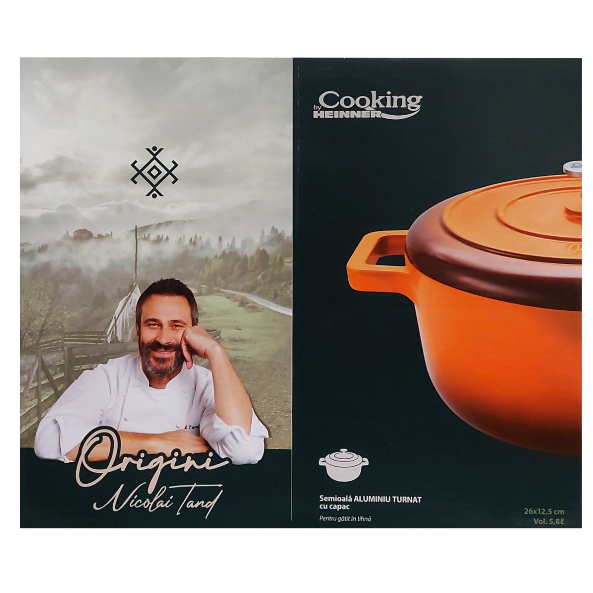COOKING BY HEINNER SEMIOALA ALUMINIU+CAPAC 26X12.5CM 5.8L HR-BJK-C26
