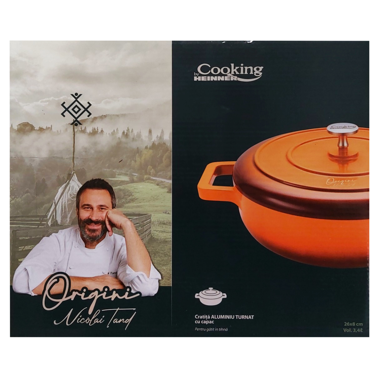 COOKING BY HEINNER CRATITA ALUMINIU+CAPAC 26X8CM 3.4L HR-BJK-CR26