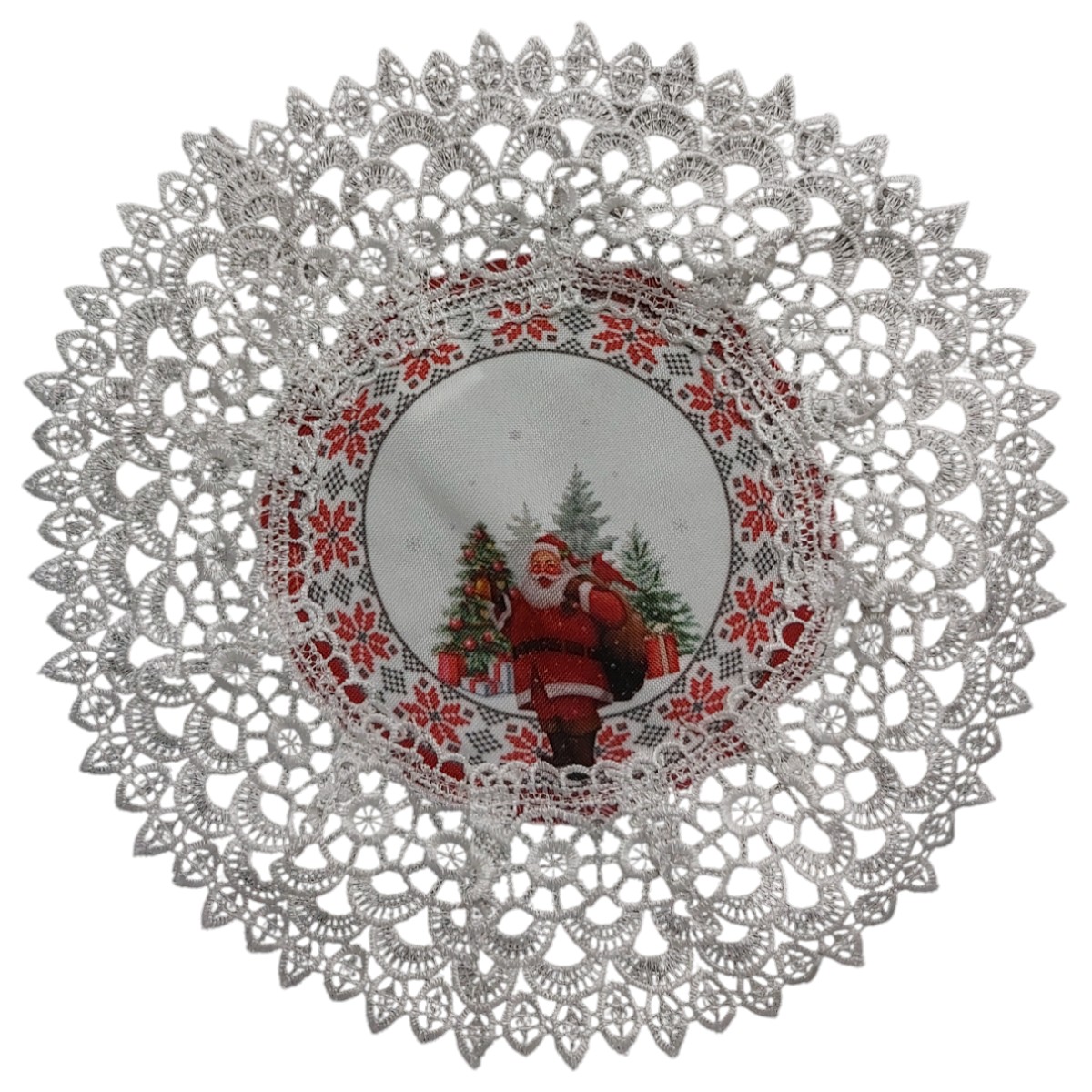 MRS QIN NAPRON POLYESTER ROTUNDA DECOR CRACIUN 30CM 12BUC