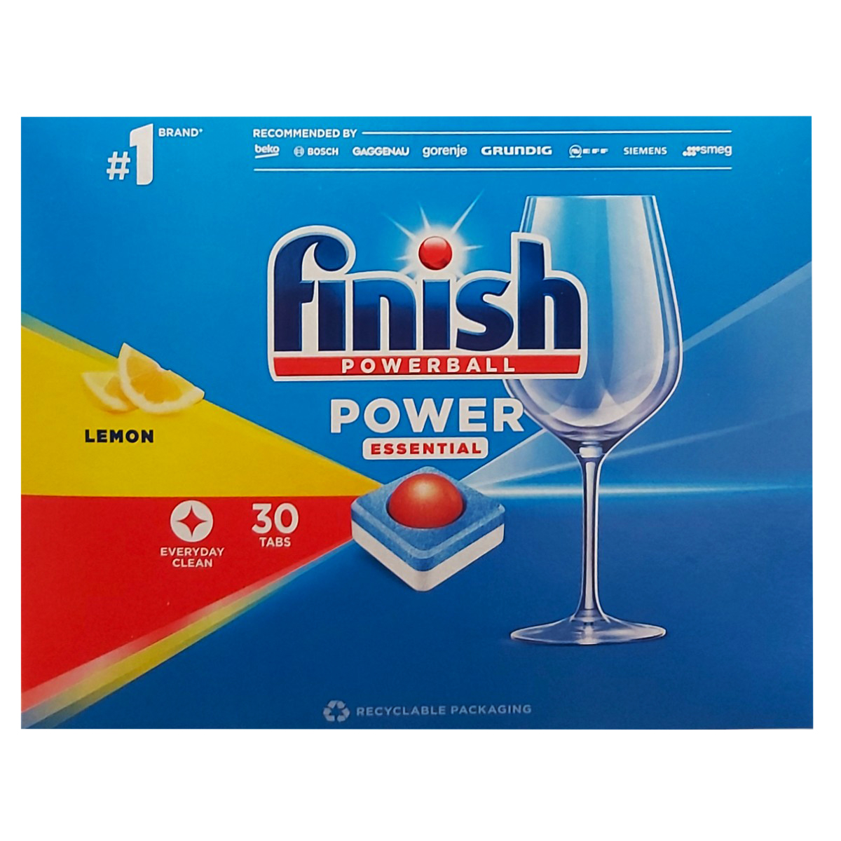 FINISH ALLIN1 POWER ESSENTIAL DETERGENT DE VASE TABLETE 30BUC LEMON