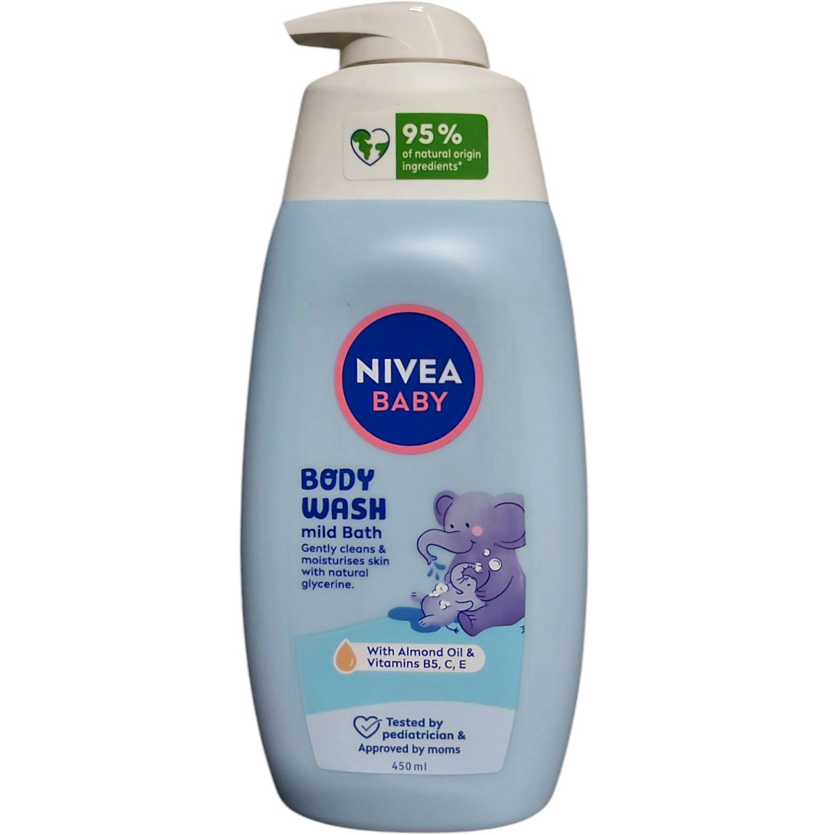 NIVEA BABY GEL DE DUS 450ML MILD BATH ALMOND OLI&VITAMINS