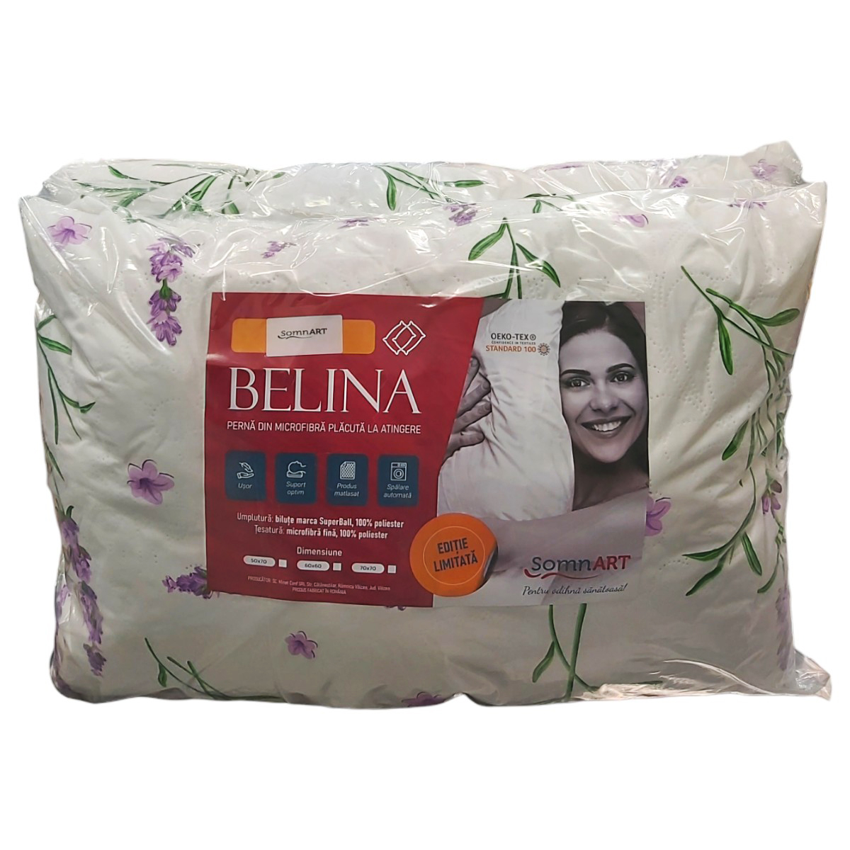 BELINA LAVANDA SET 2 PERNE MATLASATE 50X70CM