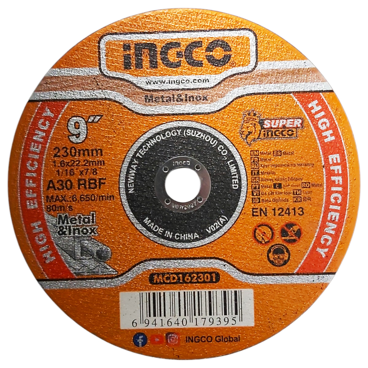 INGCO DISC ABRAZIV 230X1.6MM MCD162301