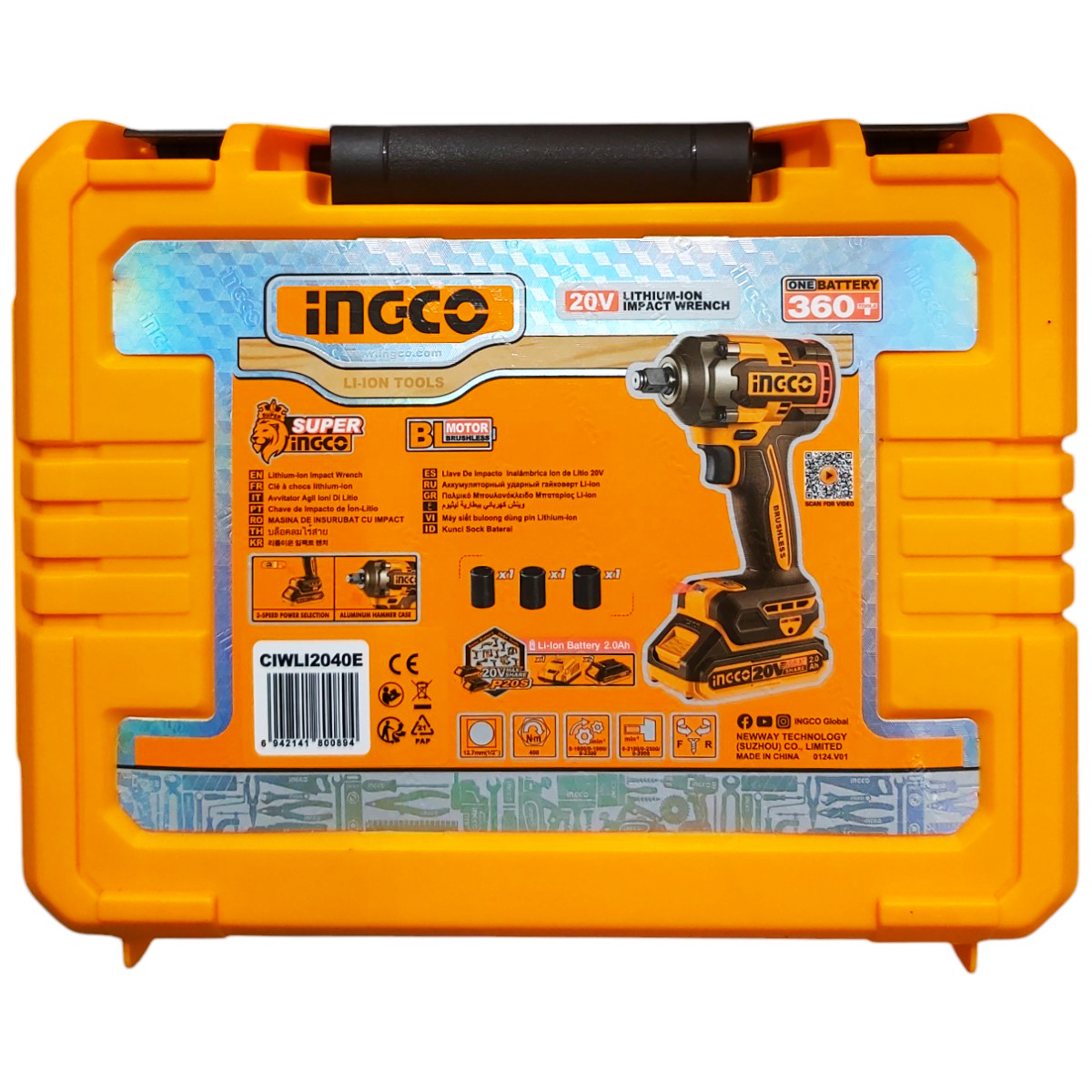 INGCO BORMASINA CU IMPACT FARA FIR CU 2 ACUMULATORI 20V CIWLI2040E