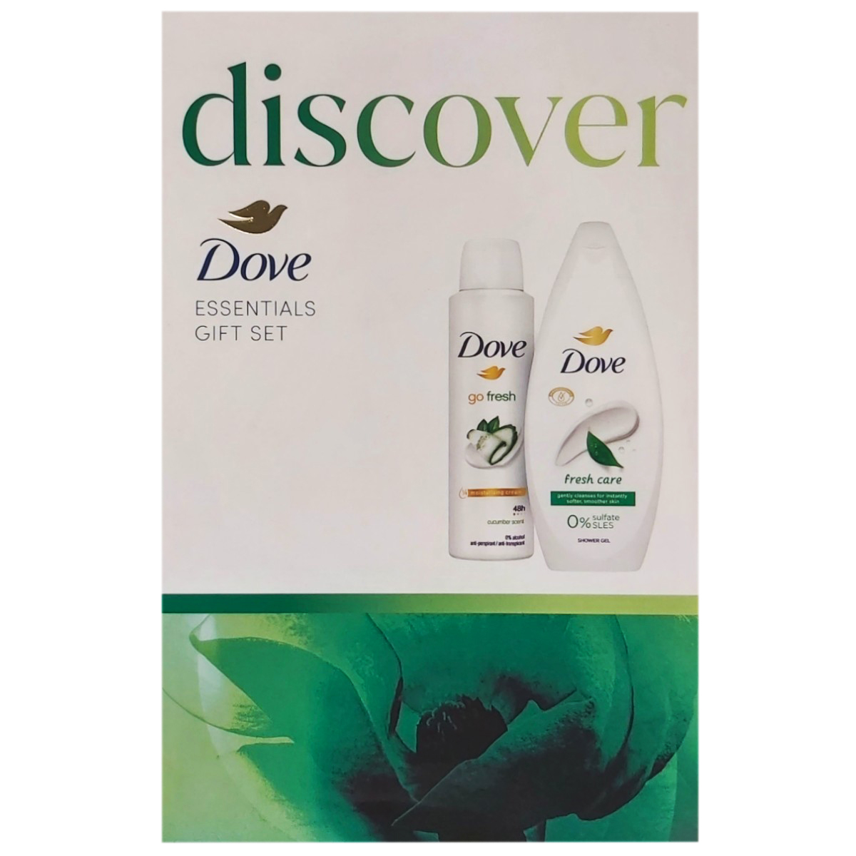DOVE DISCOVER FRESH GEL DE DUS 250ML+DEO SPRAY 150ML SET CADOU
