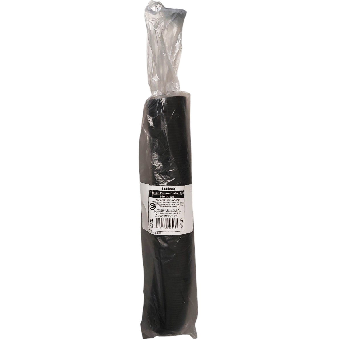 LUSSO CAPAC PAHAR 4OZ ALB/NEGRU 100BUC/SET