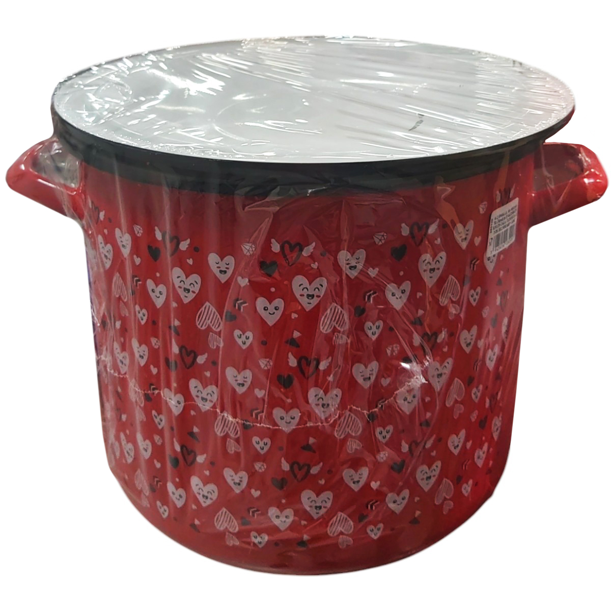 OALA CILINDRICA 25CM CU TORTI SI CAPAC DECOR INIMIOARE 81501I39/25 ID2D