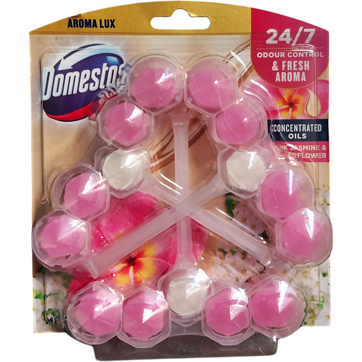 DOMESTOS POWER5 ODORIZANT WC PINK JASMINE&ELDERFLOWER 3X55G
