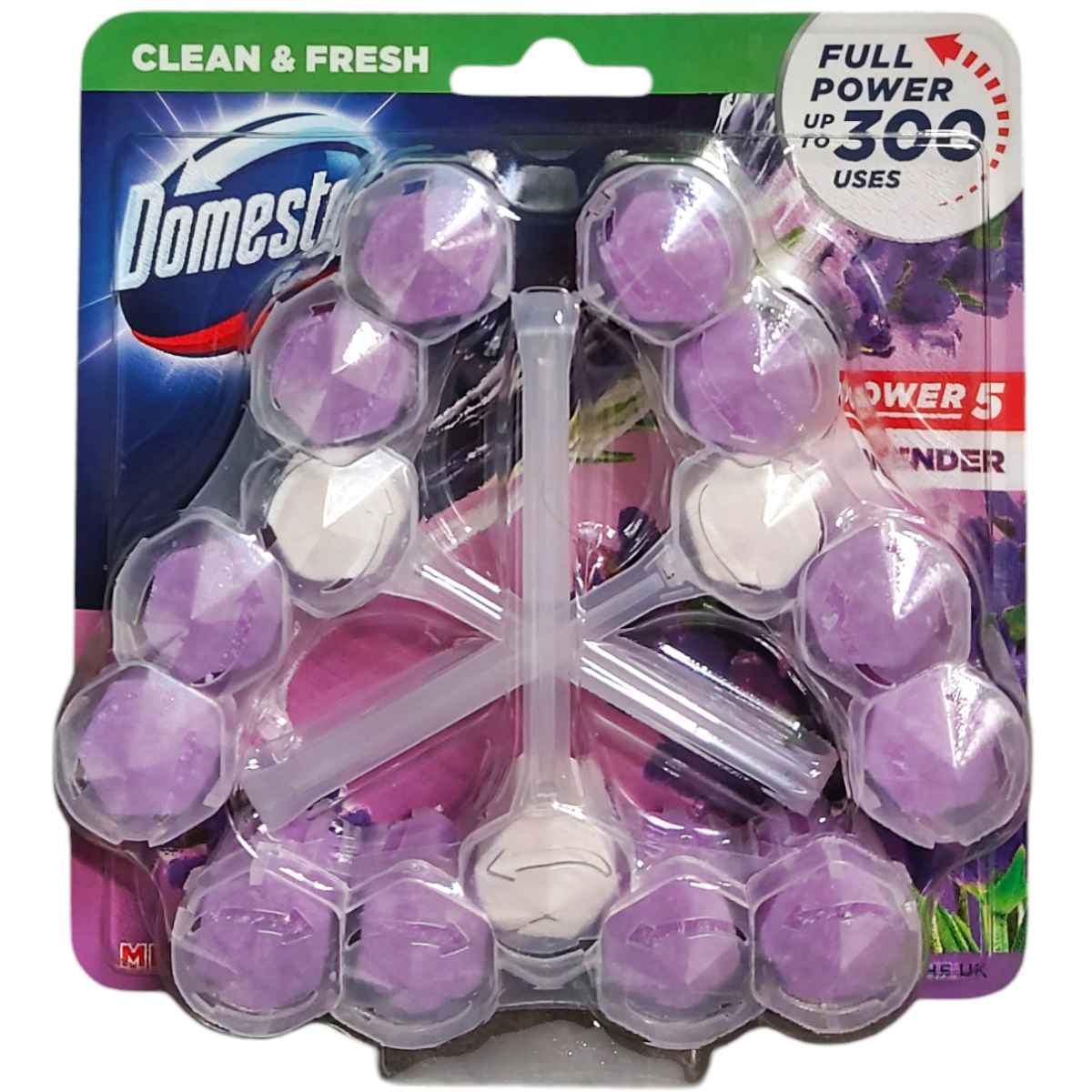 DOMESTOS POWER5 ODORIZANT WC LAVANDA 3X55G