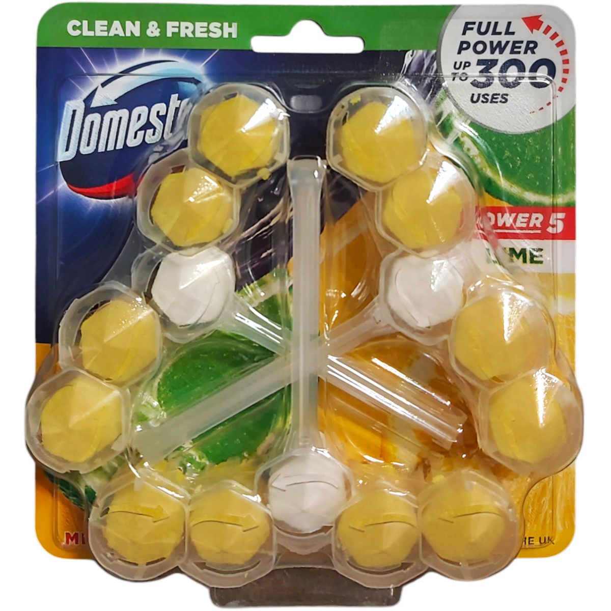 DOMESTOS POWER5 ODORIZANT WC LIME 3X55G