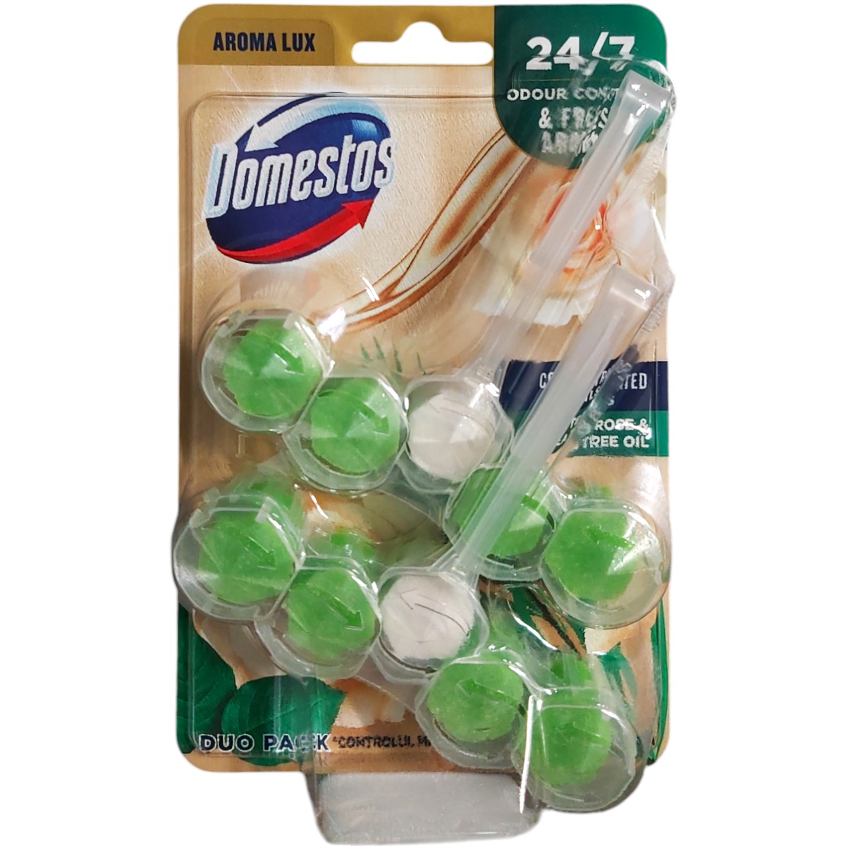 DOMESTOS POWER5 ODORIZANT WC WHITE ROSE&TEA TREE OIL 2X55G
