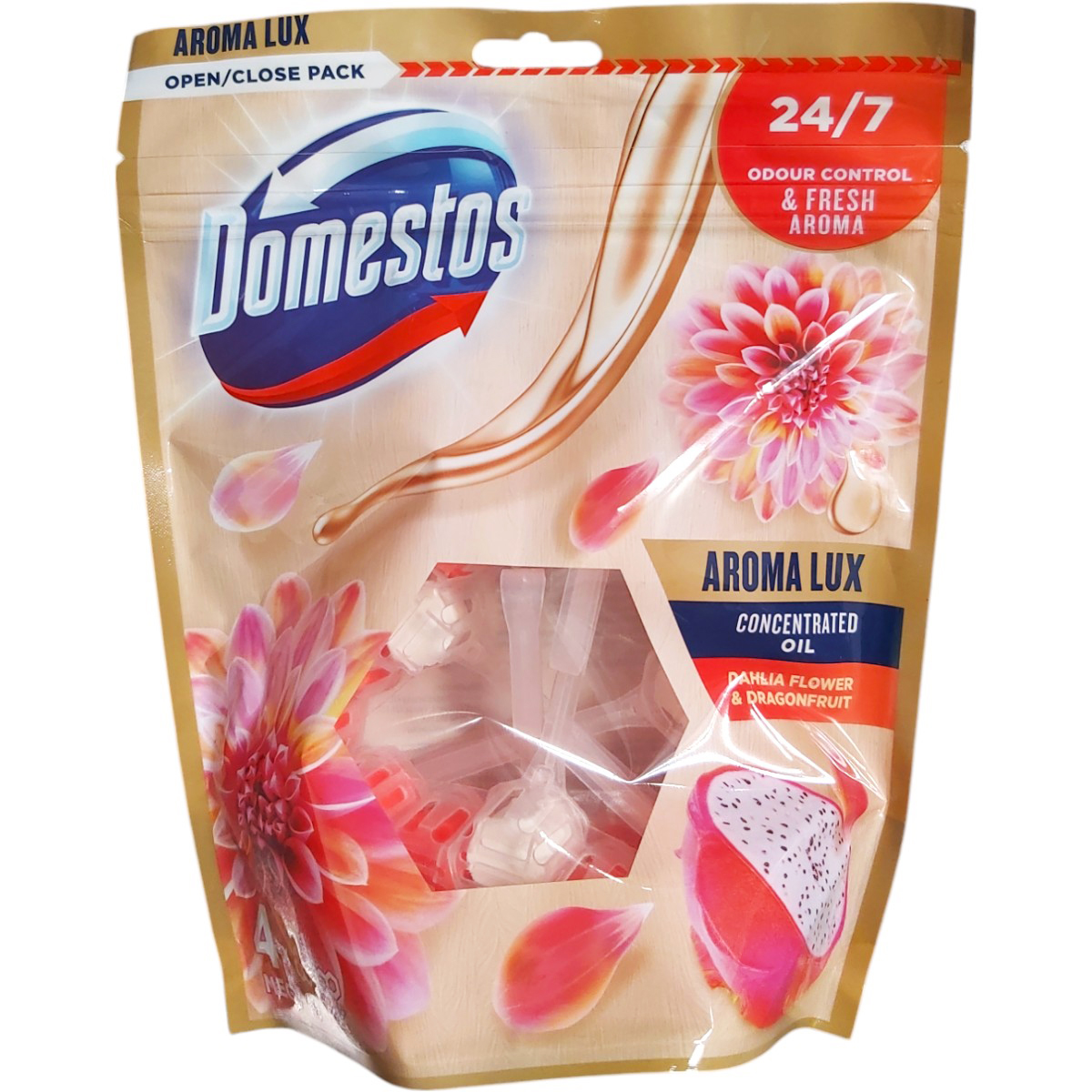 DOMESTOS POWER5 ODORIZANT WC DAHLIA FLOWER&DRAGONFRUIT 4X55G