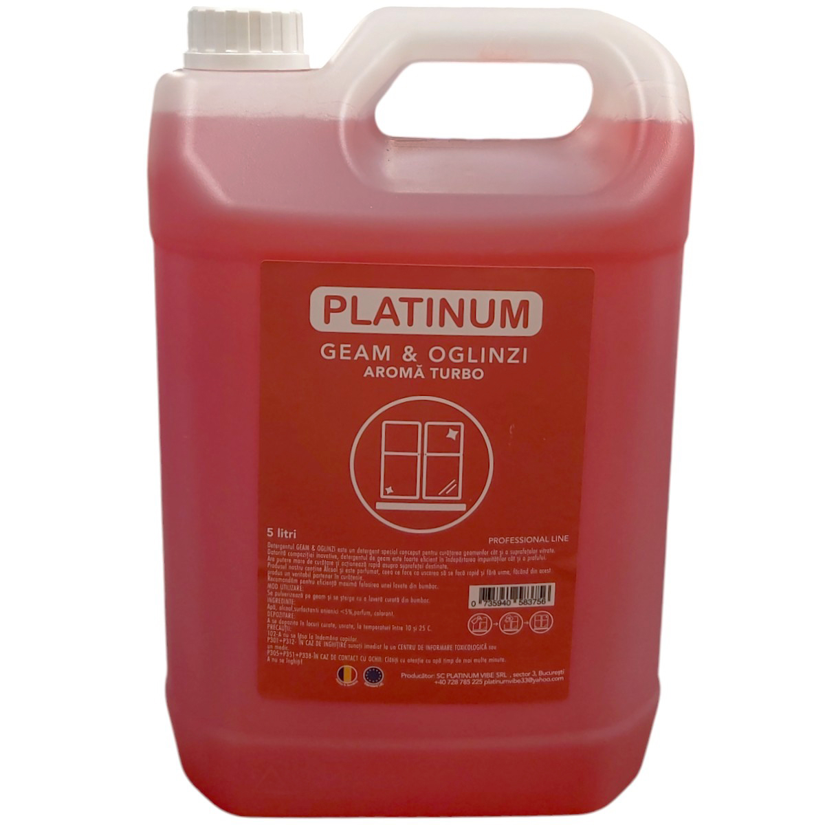 PLATINUM SOLUTIE CURATARE GEAMURI&OGLINZI 5L TURBO