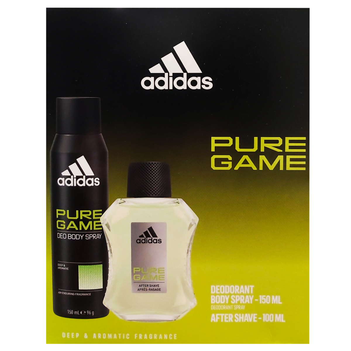 ADIDAS MEN PURE GAME AS100ML+DEO SPRAY150ML SET CADOU
