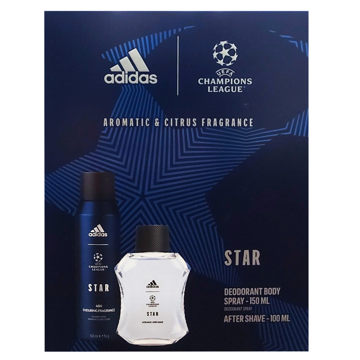 ADIDAS MEN UEFA STAR AS100ML+DEO SPRAY150ML SET CADOU