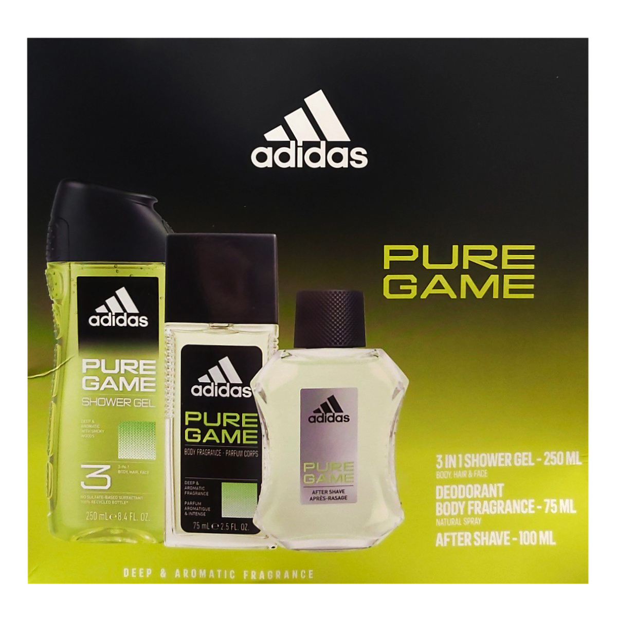 ADIDAS MEN PURE GAME AS100ML+DNS75ML+SG250ML SET CADOU