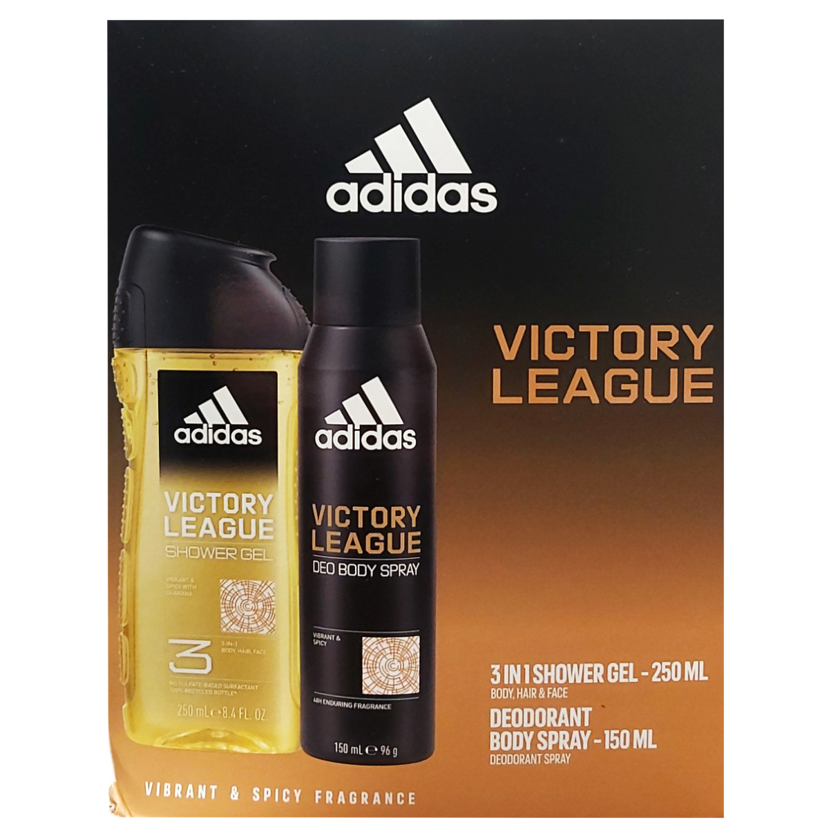 ADIDAS MEN VICTORY LEAGUE DEO SPRAY150ML+SG250ML SET CADOU