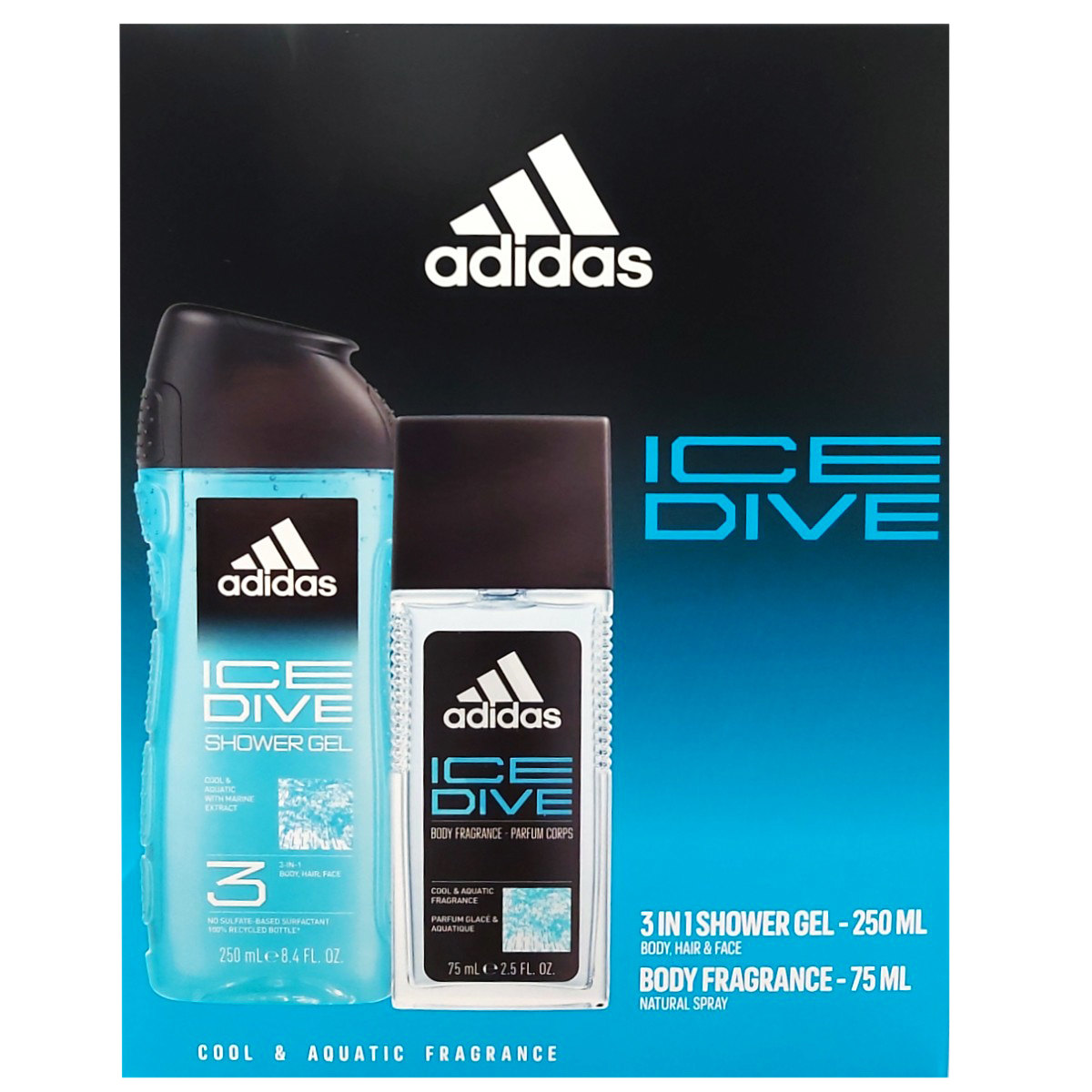 ADIDAS MEN ICE DIVE DNS75ML+SG250ML SET CADOU