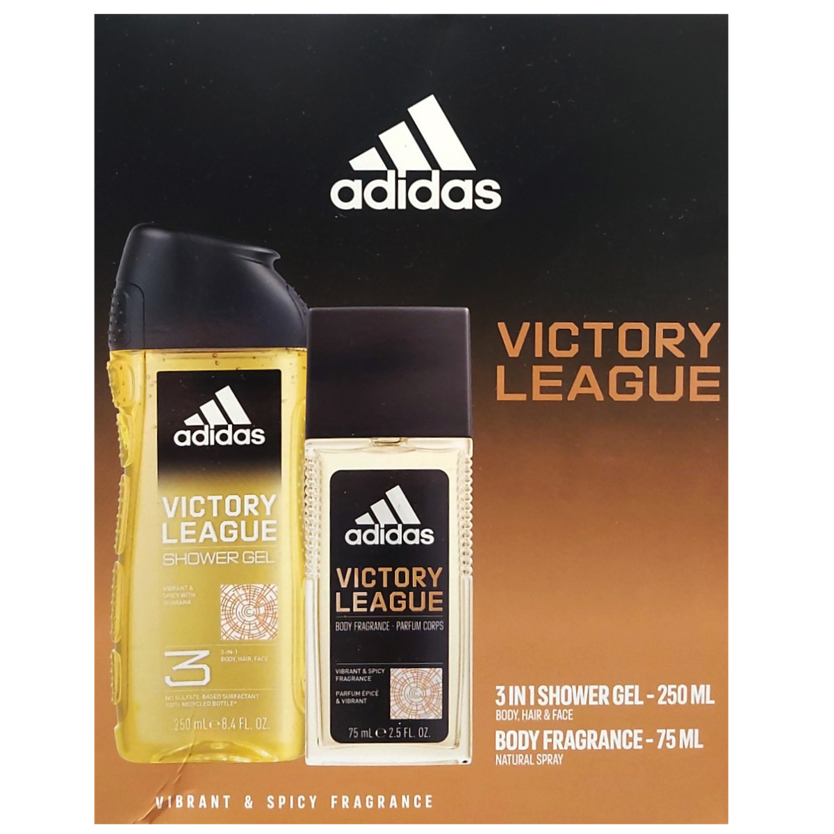 ADIDAS MEN VICTORY LEAGUE DNS75ML+SG250ML SET CADOU