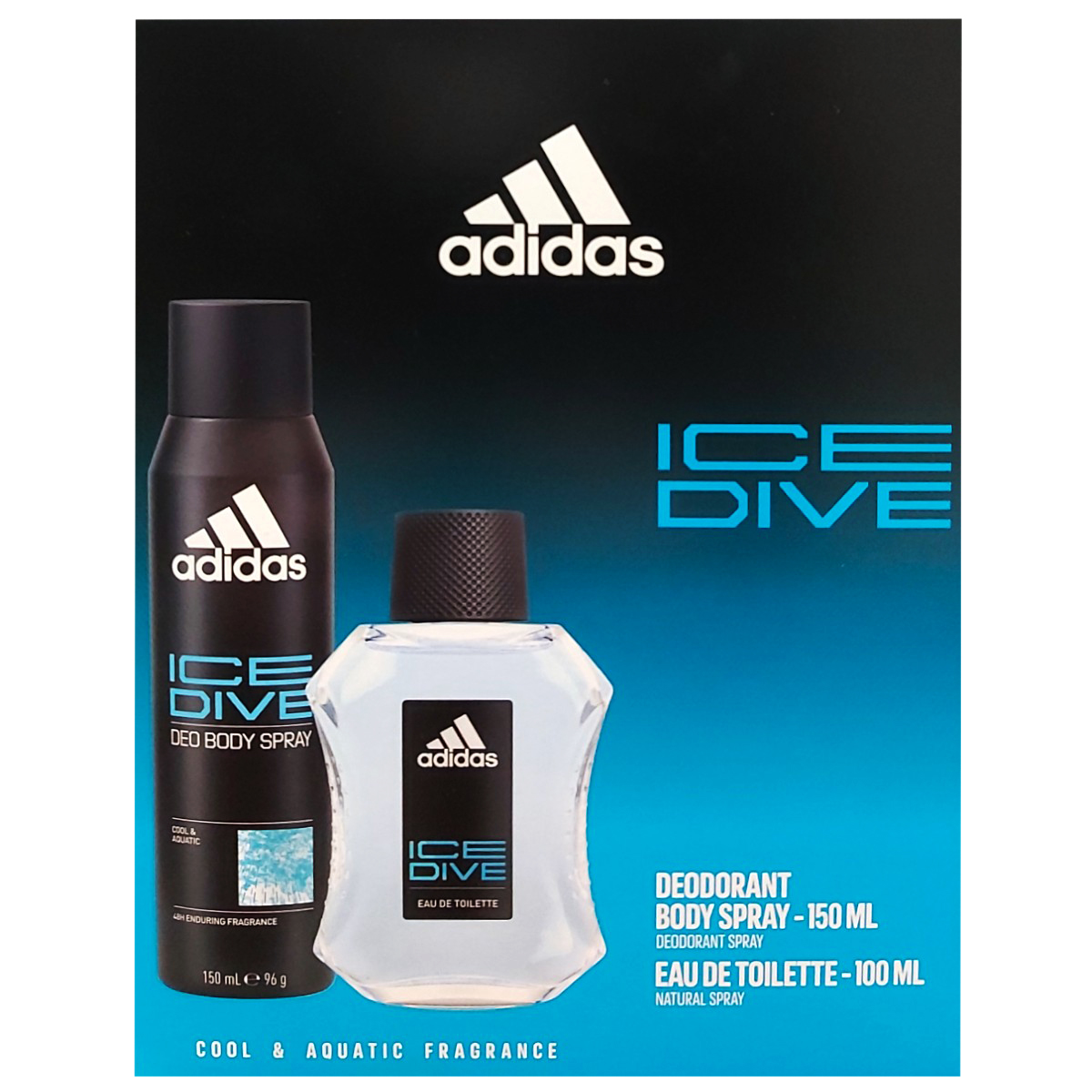 ADIDAS MEN ICE DIVE DEO SPRAY150ML+EDT100ML SET CADOU