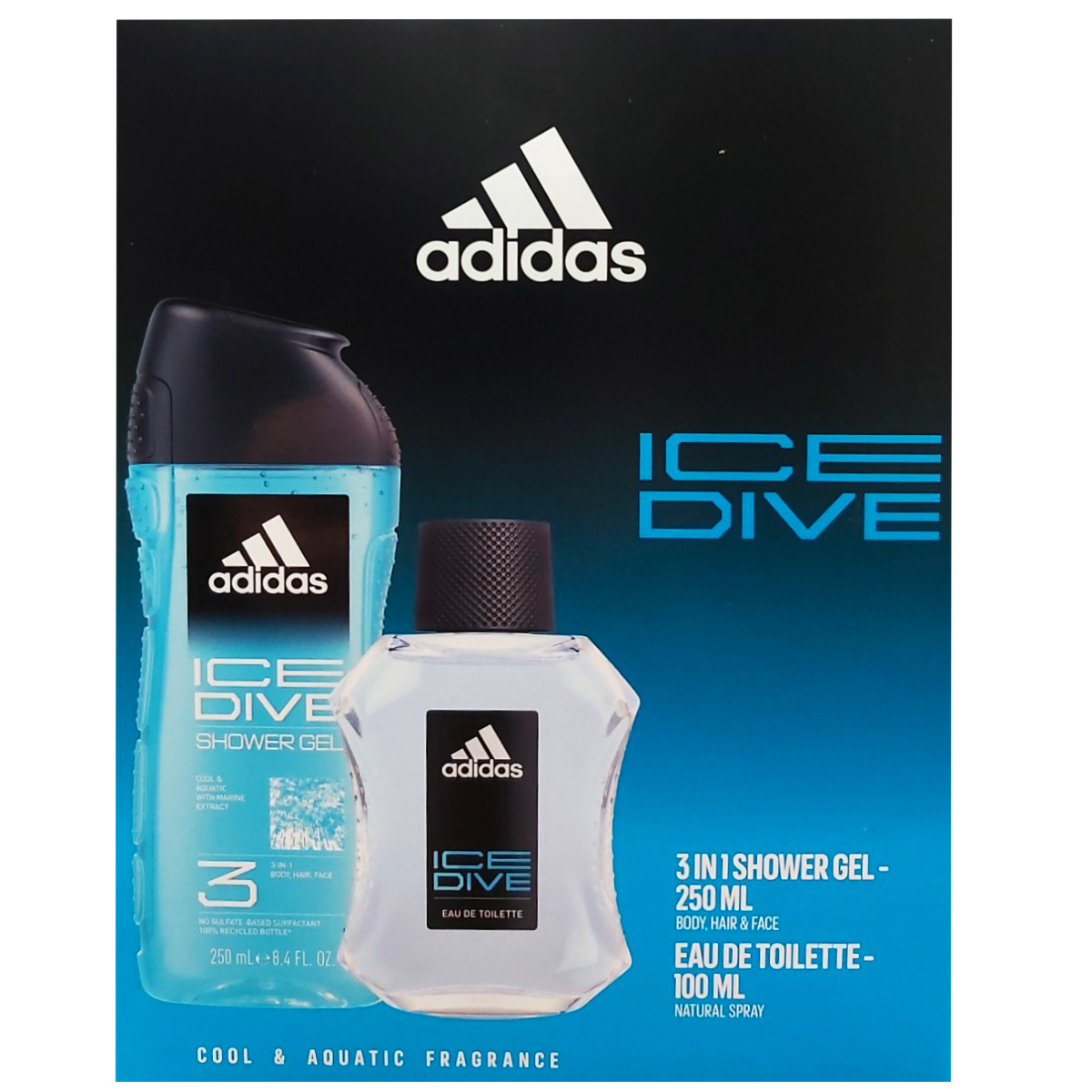 ADIDAS MEN ICE DIVE EDT100ML+SG250ML SET CADOU