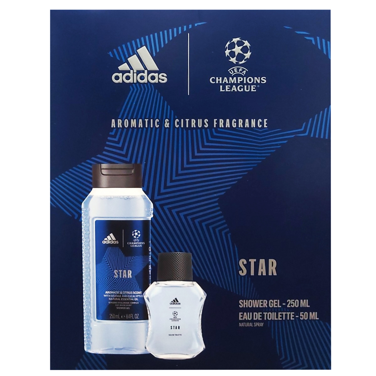 ADIDAS MEN UEFA STAR EDT50ML+SG250ML SET CADOU
