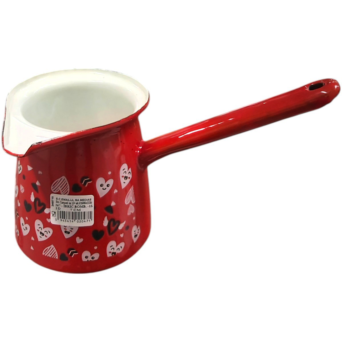 IBRIC BOMBAT PENTRU CAFEA 7CM DECOR  INIMIOARE 267/07 (2D)