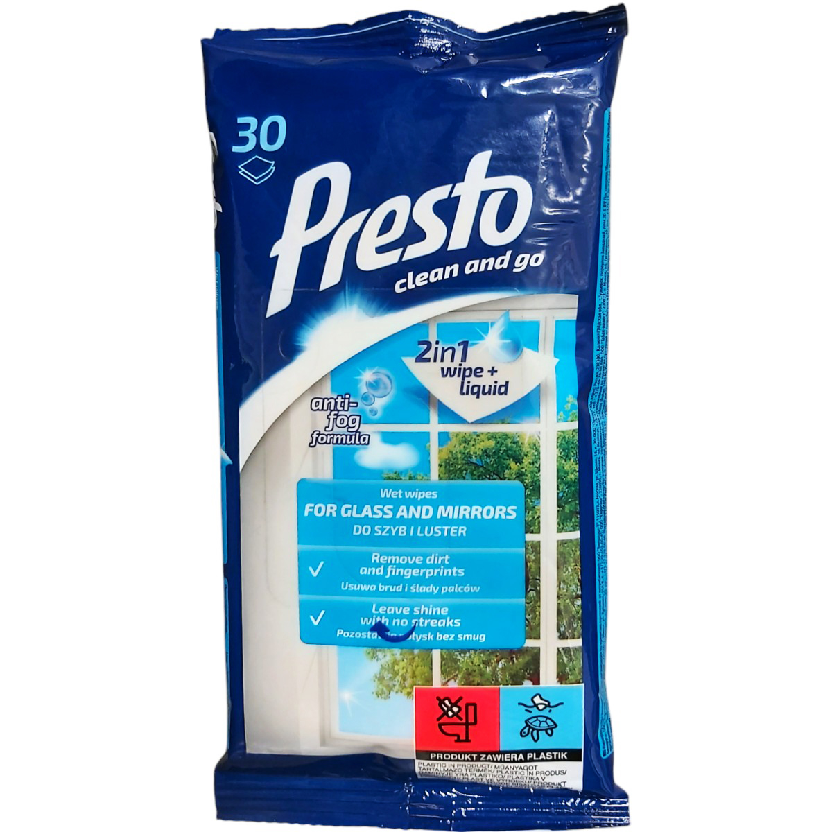 PRESTO SERVETELE UMEDE PENTRU GEAMURI SI OGLINZI 30BUC