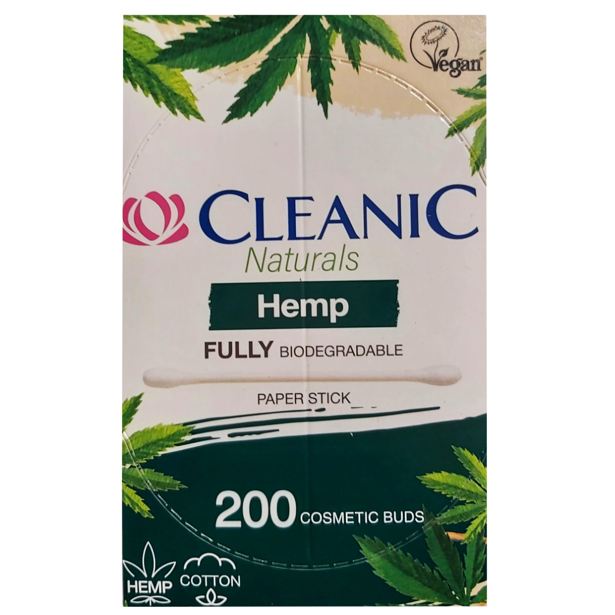 CLEANIC NATURALS BETISOARE DE URECHI CUTIE HEMP 200BUC