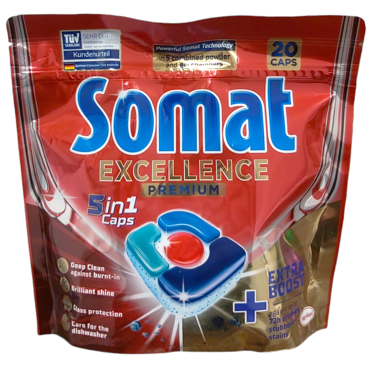 SOMAT EXCELLENCE PREMIUM 5IN1 DETERGENT VASE TABLETE 20BUC