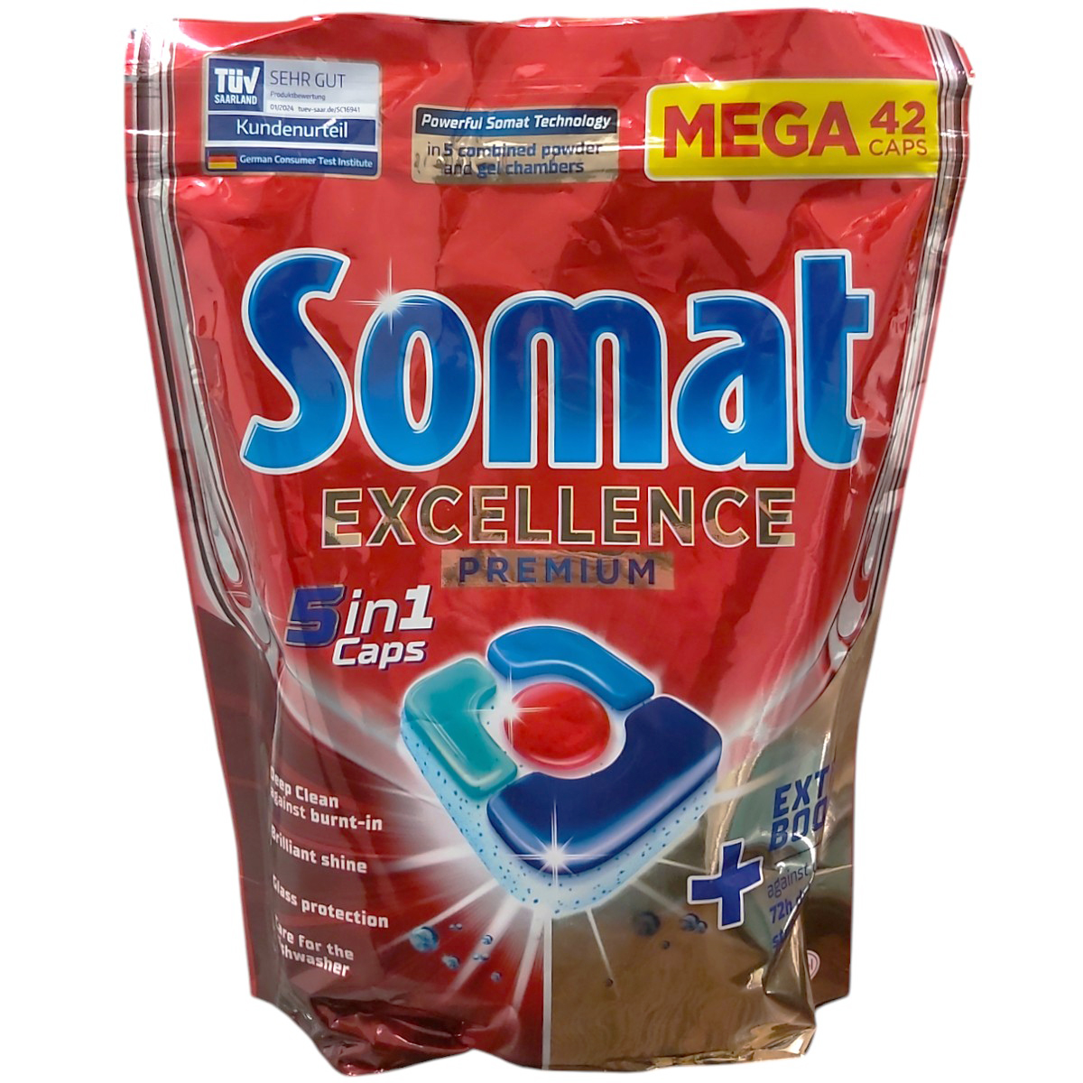 SOMAT EXCELLENCE PREMIUM 5IN1 DETERGENT VASE TABLETE 42BUC