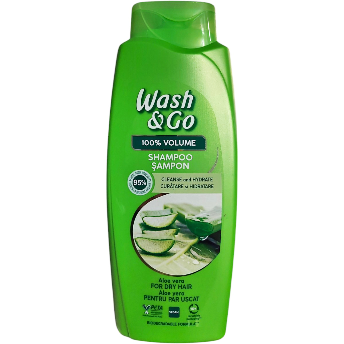 WASH&GO SAMPON PENTRU PAR USCAT CU ALOE VERA 675ML