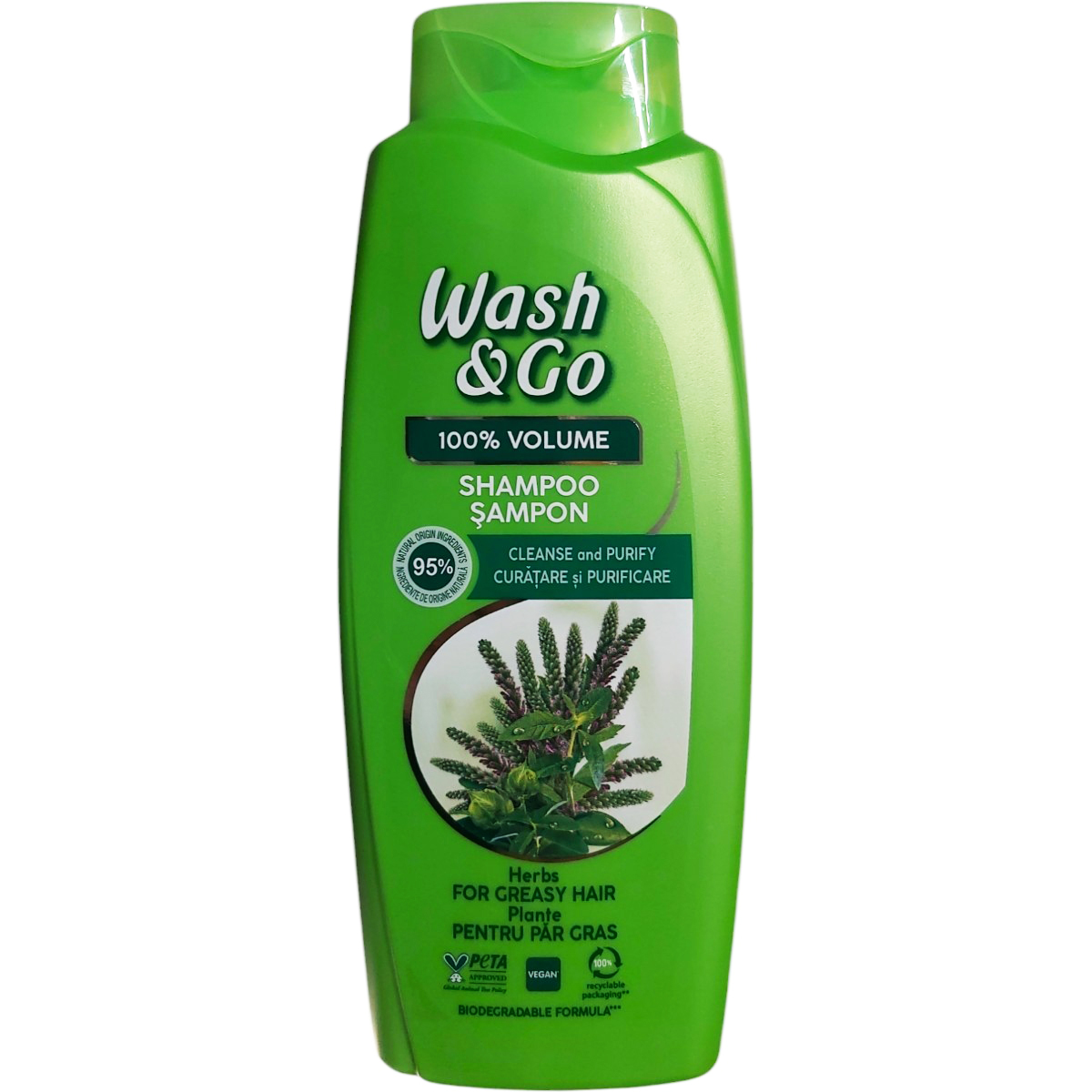 WASH&GO SAMPON PENTRU PAR FRAGIL HERBS 675ML