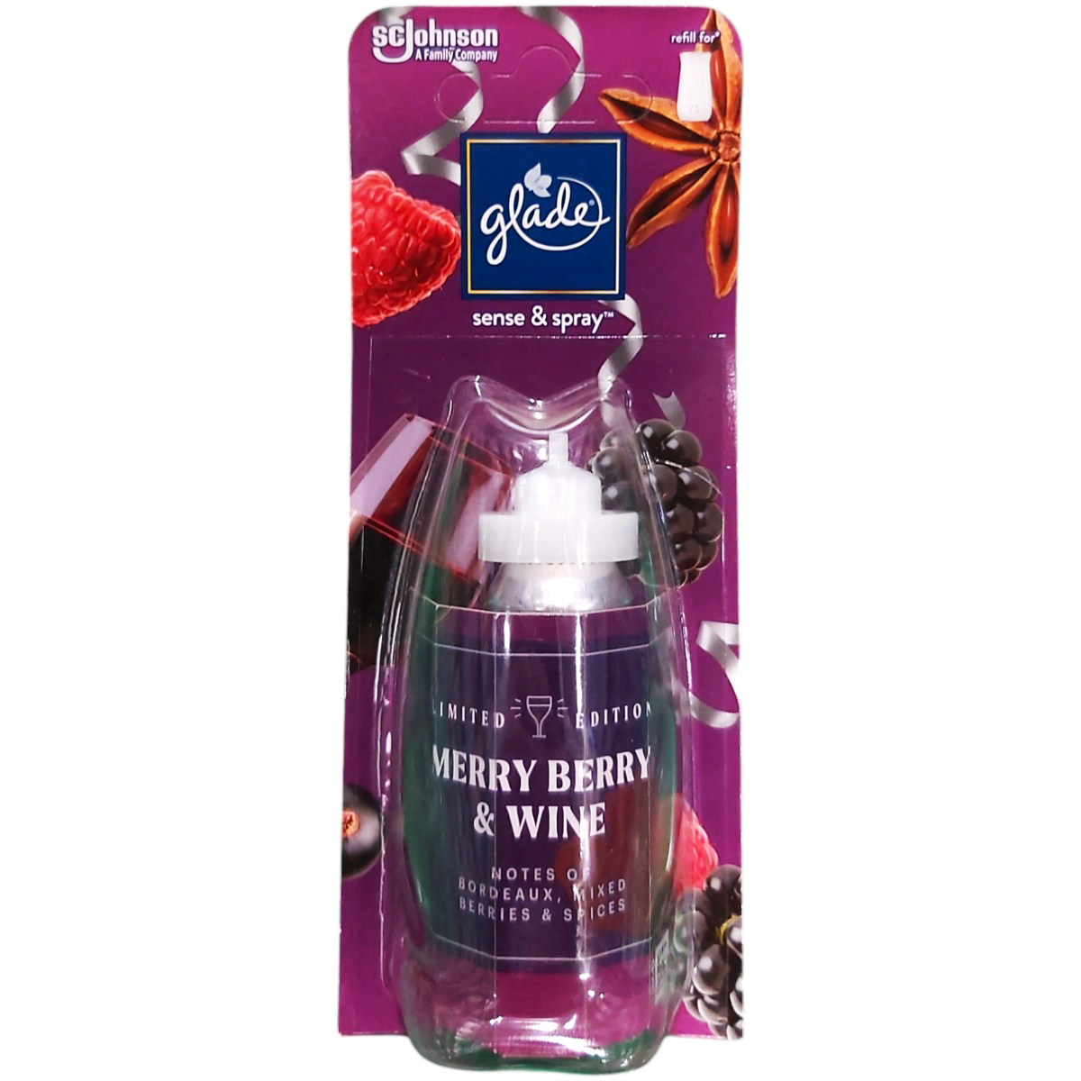 GLADE SENSE&SPRAY ODORIZANT CAMERA REZERVA MERRY BERRY&WINE 18ML