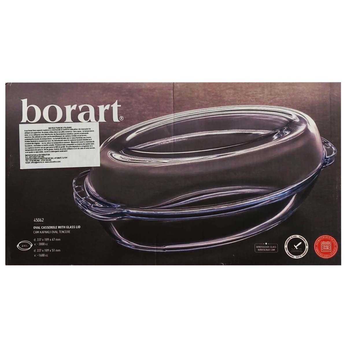 BORART TAVA TERMOREZISTENTA CU CAPAC 3.8L OVALA 45062