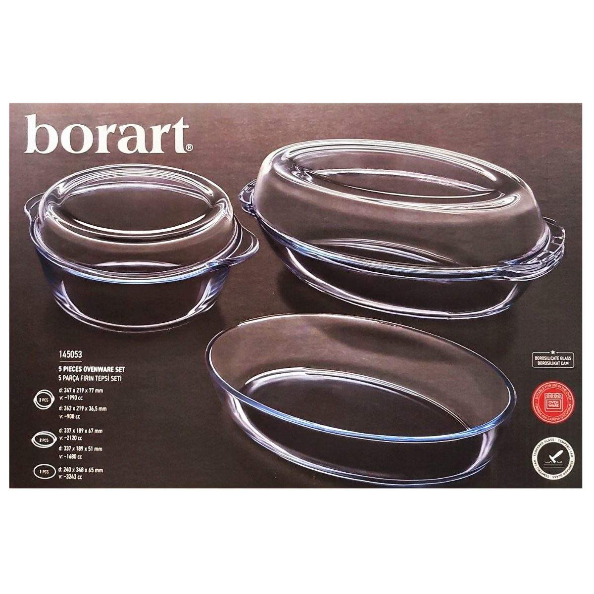 BORART SET TAVI TERMOREZISTENTE 5PCS 145053
