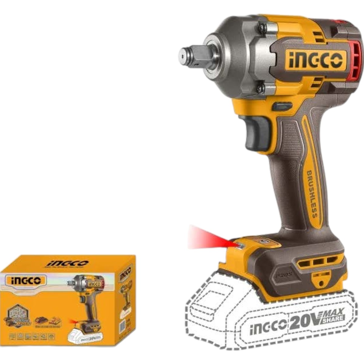 INGCO BORMASINA CU IMPACT 20V FILETANTA 1/2 500NM CIWLI20501