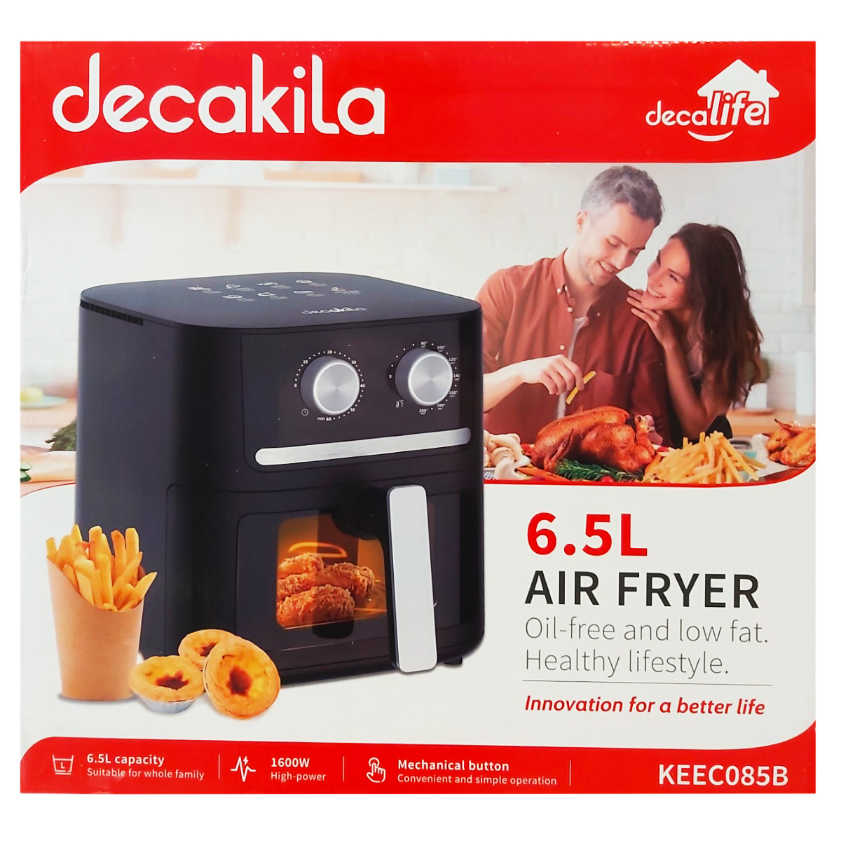 DECAKILA FRIPTEUZA CU AER CALD 1600W 6.5L KEEC085B