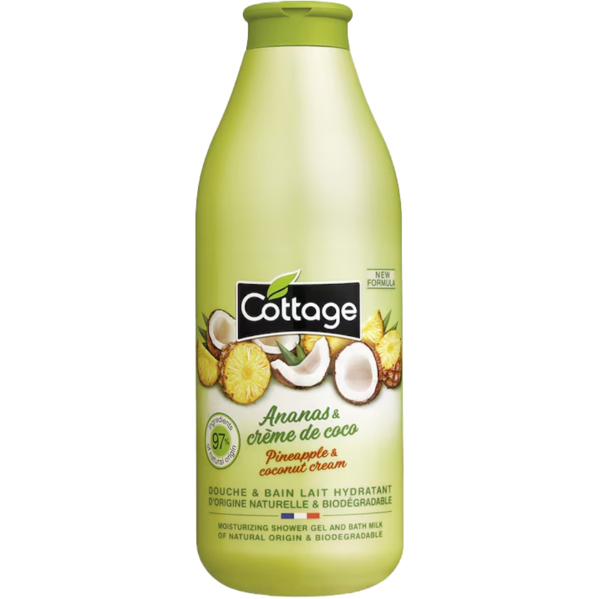 COTTAGE GEL DE DUS&LAPTE BAIE ANANAS&COCOS 750ML