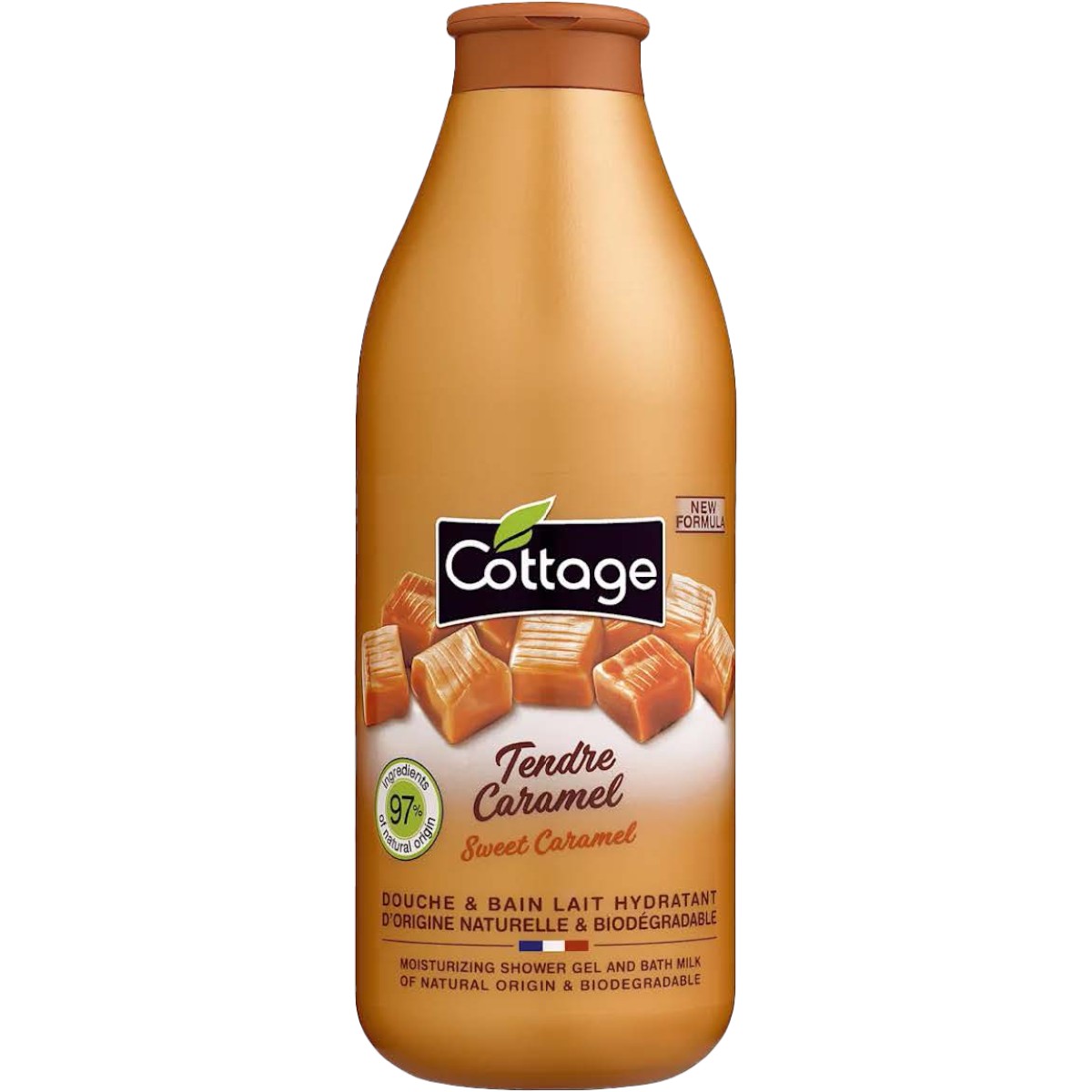 COTTAGE GEL DE DUS&LAPTE BAIE CARAMEL 750ML