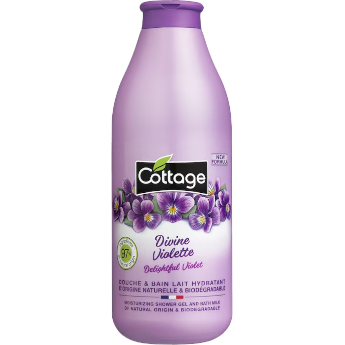 COTTAGE GEL DE DUS&LAPTE BAIE VIOLETE 750ML