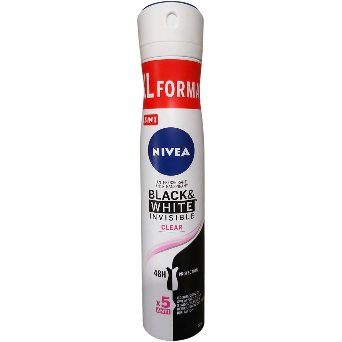 NIVEA DEO SPRAY 200ML BLACK&WHIT INVISIBILE CLEAR