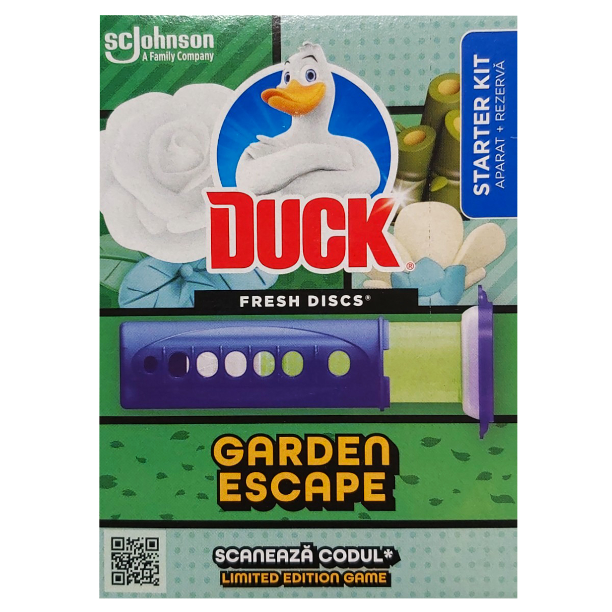 DUCK FRESH ODORIZANT WC 6 DISCS APARAT GARDEN ESCAPE 36ML