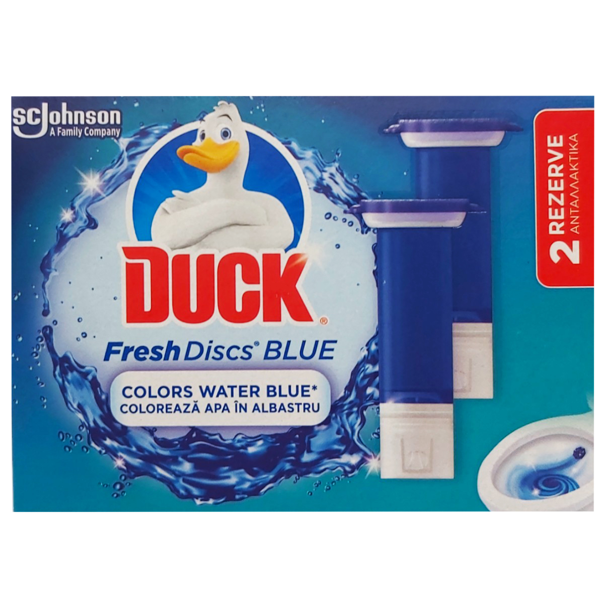 DUCK FRESH ODORIZANT WC 12 DISCS TWIN REZERVA BLUE 2X36ML
